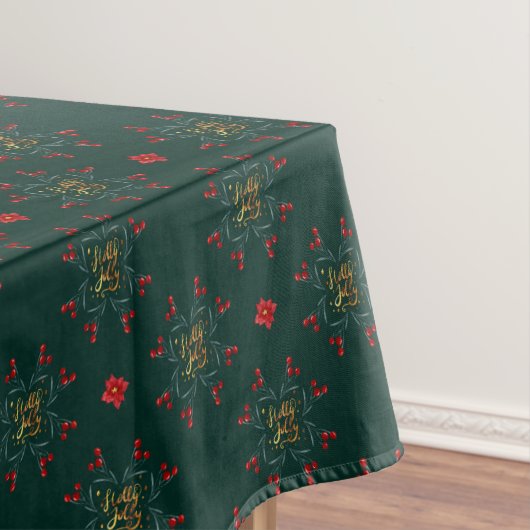Holly traditionelle Weihnachten tief grüne Tischde Tischdecke (Beispiel)