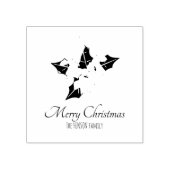 Holly Tree Berry Script Personalizable Holiday Gummistempel (Prägung)