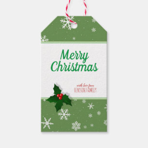 Holly Tree Berry Snowflake Custom Christmas Geschenkanhänger
