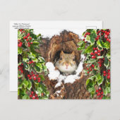 "Holly Tree Christmas" Postkarte (Vorne/Hinten)