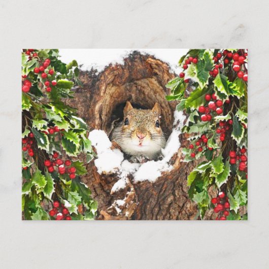 "Holly Tree Christmas" Postkarte (Vorderseite)