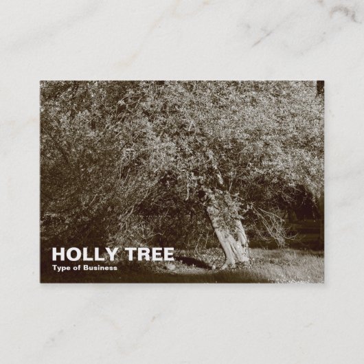 Holly Tree - Sepia Visitenkarte (Vorderseite)