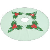 Holly Tree Skirt Fleece Weihnachtsbaumdecke (Schrägansicht)