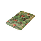 Holly Tree Weihnachtsfeiertag Vintag Badematte (Schrägansicht)