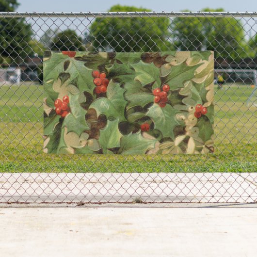 Holly Tree Weihnachtsfeiertag Vintag Banner (Insitu)