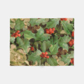 Holly Tree Weihnachtsfeiertag Vintag Fleecedecke (Vorderseite (Horizontal))