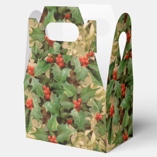 Holly Tree Weihnachtsfeiertag Vintag Geschenkschachtel (Geöffnet)