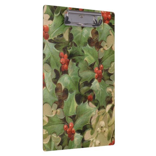 Holly Tree Weihnachtsfeiertag Vintag Klemmbrett (Rechts)