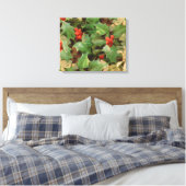 Holly Tree Weihnachtsfeiertag Vintag Leinwanddruck (Insitu (Schlafzimmer))