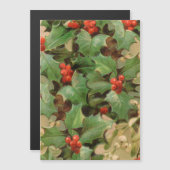 Holly Tree Weihnachtsfeiertag Vintag Magnetkarte (Vorne/Hinten)