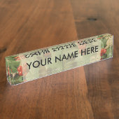 Holly Tree Weihnachtsfeiertag Vintag Namensplakette (Seite)