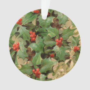 Holly Tree Weihnachtsfeiertag Vintag Ornament