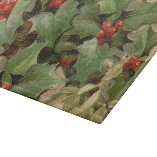 Holly Tree Weihnachtsfeiertag Vintag Schneidebrett (Ecke)