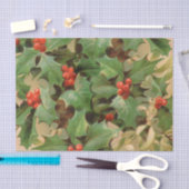 Holly Tree Weihnachtsfeiertag Vintag Seidenpapier (Handwerk)