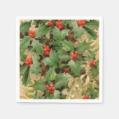 Holly Tree Weihnachtsfeiertag Vintag Serviette (Vorderseite)