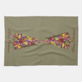 Holly Tree with Äpfel and Stiefmütterchens Weihnac Küchentuch (Horizontal)