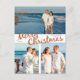 Holly Trimmed Frohe Weihnachten 3 Foto Urlaub Postkarte