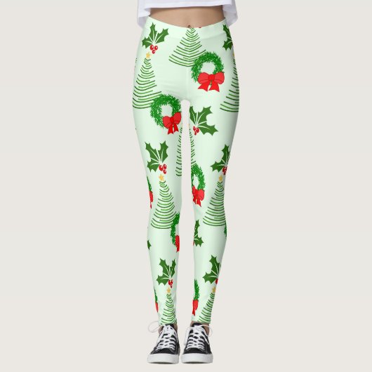 Holly und Bäume und Kränze, Oh mein! Leggings (Vorderseite)
