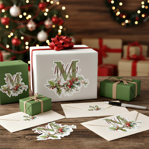 Holly und Beeren personalisiert Aufkleber