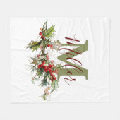 Holly und Beeren personalisiert Fleecedecke (Vorderseite (Horizontal))