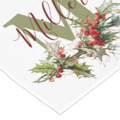 Holly und Beeren personalisiert Kurzer Tischläufer (Ecke)
