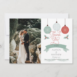 Holly und Berries  Baubles Wedding Foto Vielen Dan Dankeskarte