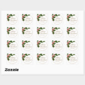 Holly und Berries frohe Weihnachten zu und von Quadratischer Aufkleber (Blatt)