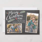 Holly und Berries Frohe Weihnachten Zwei Foto (Vorderseite)