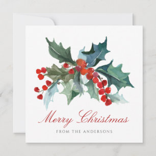 Holly und Berries mit Familienname Weihnachten