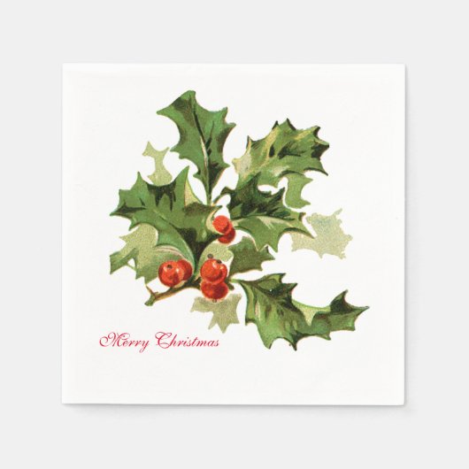 Holly und Berries Napkin Serviette (Vorderseite)