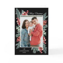 Holly und Evergreen Frohe Weihnachten 2 Foto