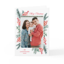 Holly und Evergreen Frohe Weihnachten 2 Foto