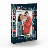 Holly und Evergreen Happy Holidays Fotoblock (Links)