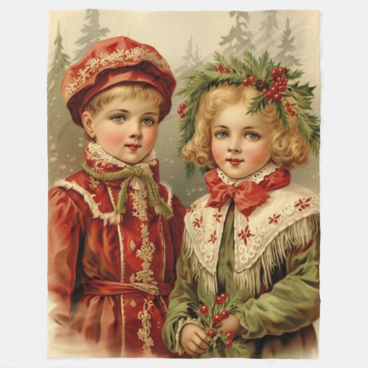 Holly und Hearth Alt-Mode Weihnachtsblanket Fleecedecke (Vorderseite)