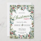 Holly und Ivy Weihnachts-Party Einladung (Vorderseite)