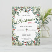 Holly und Ivy Weihnachts-Party Einladung (Stehend Vorderseite)