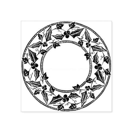 Holly und Ivy Wreath Gummistempel (Prägung)