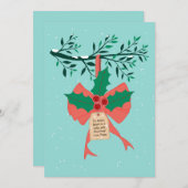 Holly und Jolly Feiertagskarte (Vorne/Hinten)