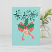 Holly und Jolly Feiertagskarte (Stehend Vorderseite)