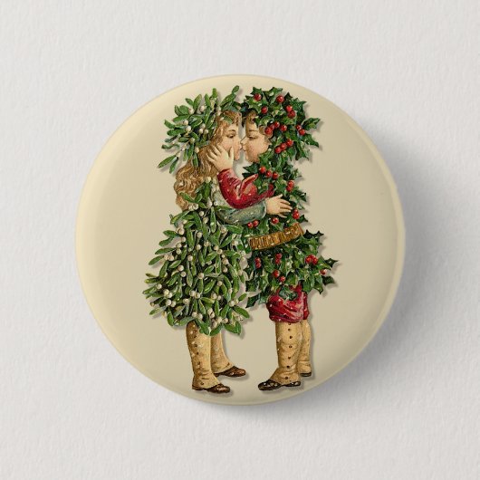 Holly und Mistelzweig Kinder Button (Vorderseite)