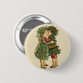 Holly und Mistelzweig Kinder Button (Vorne & Hinten)