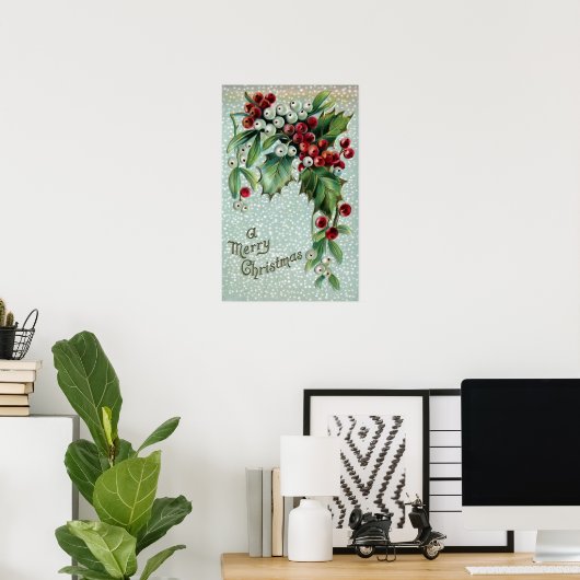 Holly und Mistletoe Berries Poster (Heimbüro)