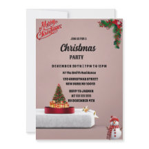 Holly und Pine auf Beige Weihnachten Party