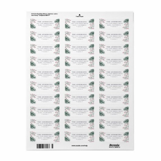 Holly und Pine | Ferien-Rücksendeadresse (Vorne)