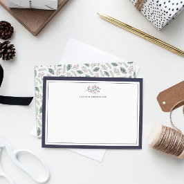 Holly und Pine | Personalisierte Stationierungskar Mitteilungskarte