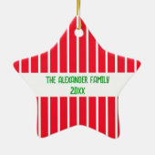 Holly und Streifen Keramik Ornament (Hinten)