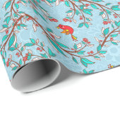 Holly und Vögel Geschenkpapier (Rolleneckpunkt)