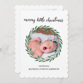 Holly Verlasse Geburtsankündigung Weihnachten | Fo (Vorne/Hinten)