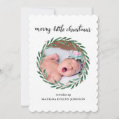 Holly Verlasse Geburtsankündigung Weihnachten | Fo (Vorderseite)