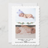 Holly Verlasse Geburtsankündigung Weihnachten | Fo (Rückseite)